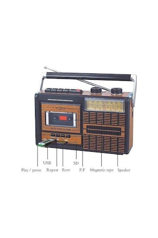 Fp 319 Usb-Fm Radyo-Kaset Çalarlı Nostaljik Radyo