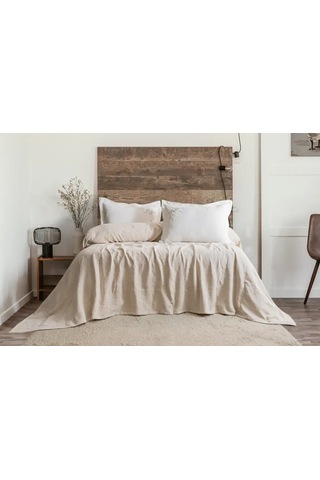 Şaheser Home Collection Yatak Örtüsü Seti Çift Kişilik Derek Bej Renkli