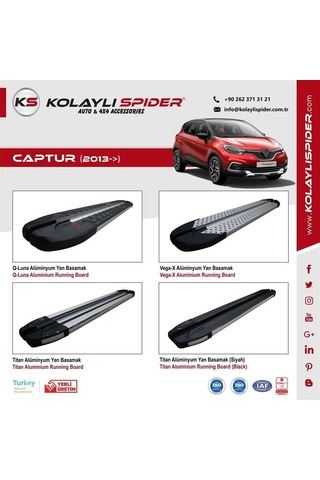 Renault Captur Luxury Kapı Eşiği 4 Prç Krom 2013 ve Sonrası