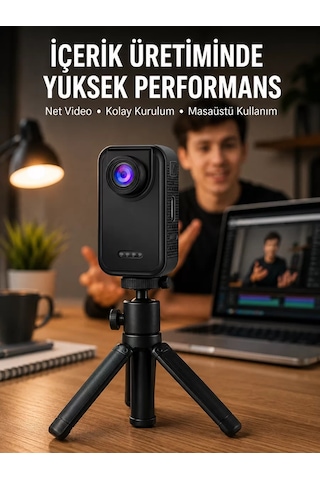 Northcity Günlük Kullanıma Uygun Mini Video Kamera Vlog Çekimleri İçin Yeni Nesil Açık Gri