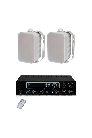 Cs-2w Kafe Ses Sistemi 2 Hoparlörlü Bluetooth Müzik Yayın Sistemi Hazır Paket - 8697043461871