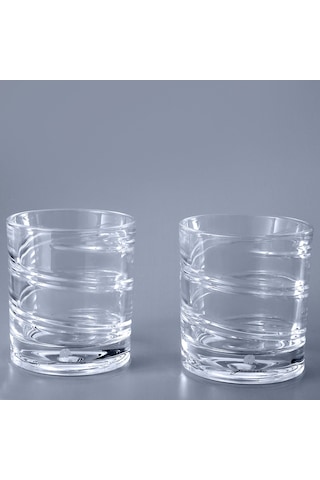 Jumbo Glory Infinite Spin 2'li Çizgili Viski Bardağı 250 Ml Şeffaf