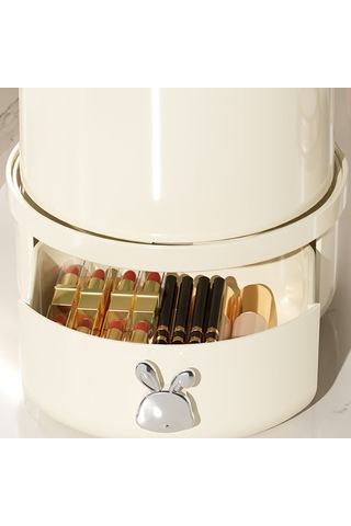 Sones Döner Toz Geçirmez Makyaj Fırçası Saklama Tüpü Tuvalet Masası Masaüstü Kalem Tüpü Şeffaf Siyah