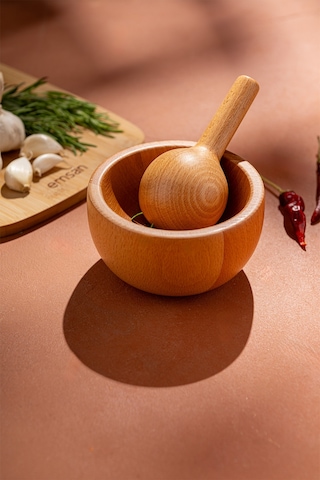 Emsan Rustik Bambu Havan Yuvarlak
