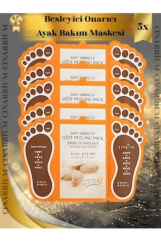 Ayak Peeling Maskesi 5 Li Soyulma Etkili, Ölü Deri Temizleyici Ve Pürüzsüzleştirici Bakım