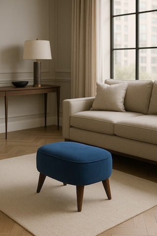 A5 Home Oval Puf Mavi