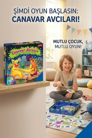 Canavar Avcıları 25 Parçalı 2-4 Kişilik 15 Dk Oyun Süresi Eğlenceli Eğitici Aile Kutu Oyunu Seti