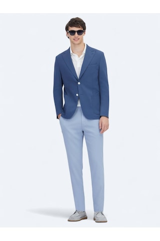 İndigo Desenli Modern Fit Ceket İndigo