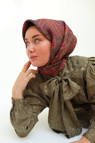 Silk Home Twill İpek Eşarp 11455-06 Narçiçeği, Funda, Yeşil, Pembe