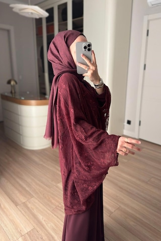 Ka Hijab Dantel Pelerin Detaylı 3'lü Takım - Bordo