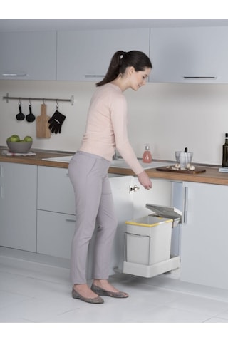 Pelikan Carrier 21600 Raylı Dolap Içi Çöp Kovası 16 1 Lt (17 Lt) - Mutfak Çöp Kovası Ahşap