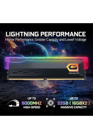 Orıon V Rgb Gavsg532gb6400c42adc 32gb 2x16gb Ddr5 6400mhz Cl42, Xmp 3.0, On-die Ecc & Pmıc, Rgb Aydınlatma, Alüminyu