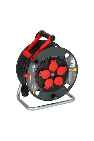 Brennenstuhl Profesyone Serisi 5 Soketli Sigorta Şalterli Ip44 Lisanslı 25 Metre Makaralı Kablo H07rn-f 3g1.5