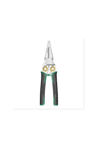 Mengtuo 7'si 1 Arada Paslanmaz Çelik Tel Sıyırma Iğnesi Kargaburun Kaymaz Çok Fonksiyonlu Tel Sıyırıcı İle Test Kalemi Elektrikçi Pensesi Yeşil