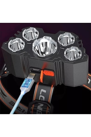 150w 5 Led Ultra Güçlü Kafa Lambası Çok Renkli
