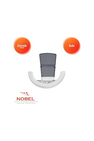 Tivist Lüks Askı, Metal, Vestiyer Askı, 123 Gr, Dolap Askılık, Duvar Askılığı, Krom Füme Vidalı