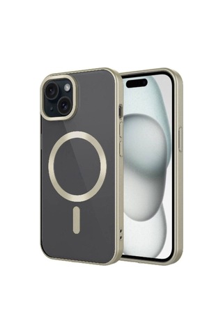 Apple Uyumlu iPhone 15 Plus Kılıf Mat Tasarımlı M-safe Wireless Şarj Özellikli Zore Mat Setro Kapak Sarı