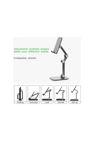 Maiyame Yeşil Plastik-alloy Masaüstü Tutucu, 7.9 İnç Telefon Ve Tablet İçin Katlanabilir, Yükseklik-açı Ayarlanabilir, Dikey-yatay Kullanıma Uygun, Silikon Koruma, Şarj Kablunu Engellemez