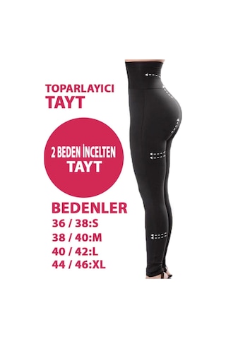 Mervis Toparlayıcı, Tayt, Beli Agraflı Ekstra Yüksek Bel Dalgıç Taytsiyah M Siyah