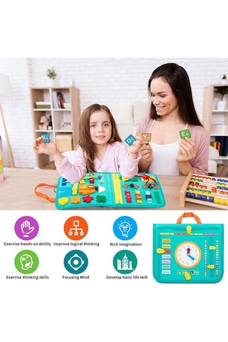 Didadodo 27 Fonksiyonlu Montessori Eğitici Oyun Tahtası - 1-4 Yaş Çocuklar İçin Öğrenme Oyuncakları Çok Renkli, Montessori Aktivitelerle Çok Renkli