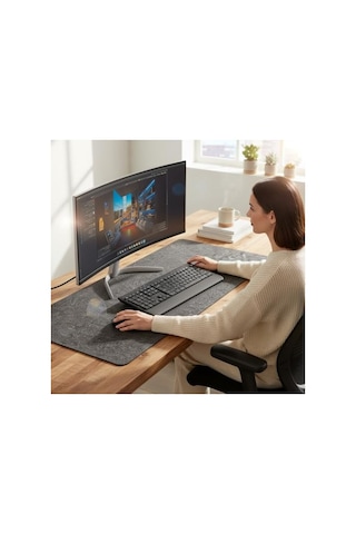 Koyu Gri Renk 120x60 Cm Mouse Pad, 3mm Kalınlık