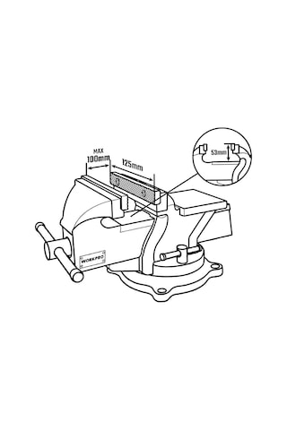 Workpro Wp233006 125mm 360 Döner Tabanlı Örslü Profesyonel Tezgâh Mengene