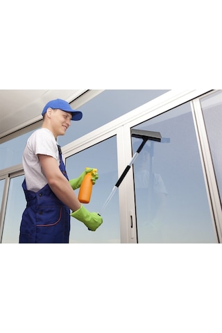 Turuncukoli Teleskopik Sap Çekçekli Cam Silme Aparatı