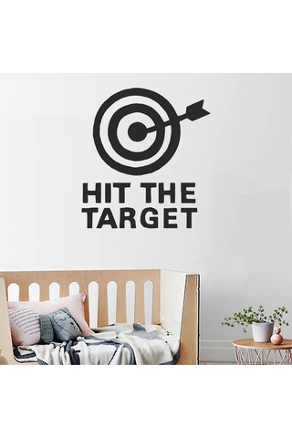 Hit The Target Hedefi Vur Duvar Kapı Cam Klozet Kapağı Banyo Wc Sticker 25x23 Cm