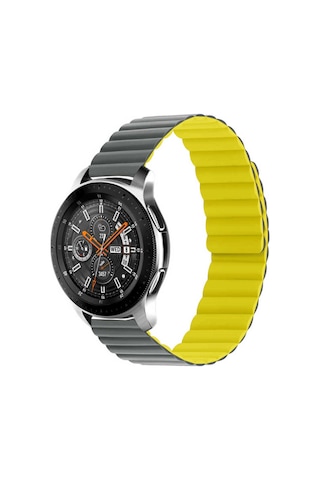 Gear S3 Uyumlu Krd-52 Kordon Blt Siyah-sarı