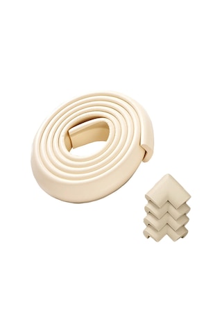 Evokids ( 2 Metre Kauçuk Kenar + 4 Adet Köşe ) Krem Kauçuk Çok Renkli