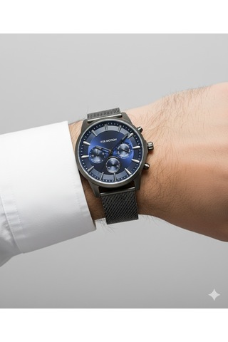 For Motion Erkek Kol Saati Antrasit Renk, Mavi Kadran - Fm.13524fh.02, 2 Yıl Garantili Koyu Gri