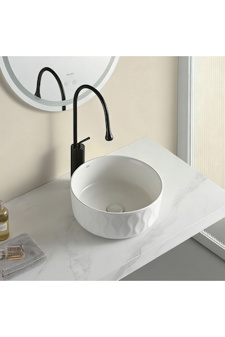 Ey-4750mb Mat Beyaz Tezgah Üstü Lavabo