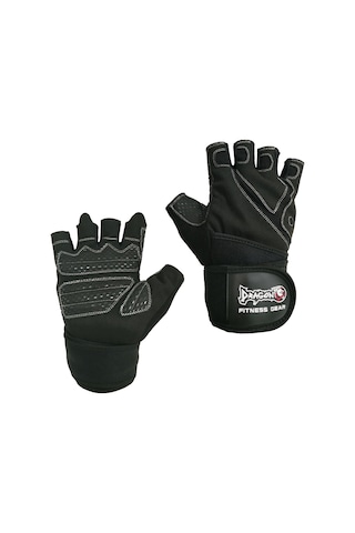 Dragondo W8013 Bilek Bandajlı Body & Ağırlık & Fitness Eldiveni Siyah