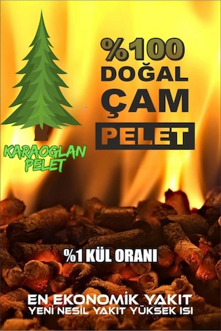 Pelet Sobası Yakıtı %100 Doğal Çam Peleti Yüksek Verim 25 Kg