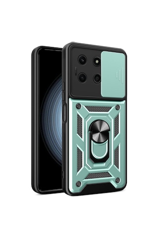 İnfinix Note 30 Kılıf Pars Lens Sürgülü Yüzüklü Standlı Korumalı Kılıf