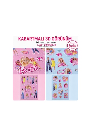 Bakgelal Barbie 3d Kabartmalı Sticker Renkli Çıkartma Etiket Seti - 9061888571465 Çok Renkli