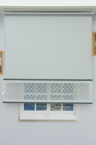 Lazer Stor Perde - Renkli Çıta Detaylı Gri