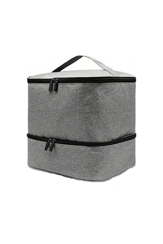 Reedark Üç Bölmeli Tırnak Çözümleme Seti, 30'lu Tırnak Boyası Depolama, Ağlı Cep, Taşınabilir El Çantası, Su Geçirmez Pu Kumaş, Gri Gri