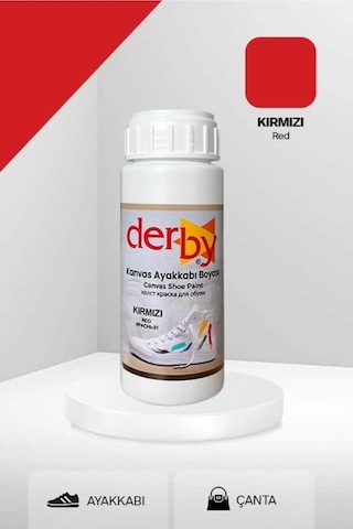 Derby Kırmızı Kanvas - Bez / Kumaş Ayakkabı Boyası 100 Ml