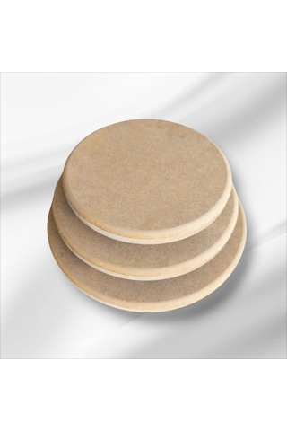 Ahşap Boyanabilir-ham Mdf- Üç Ayaklı Yuvarlak 3lü Sunumluk Takımı