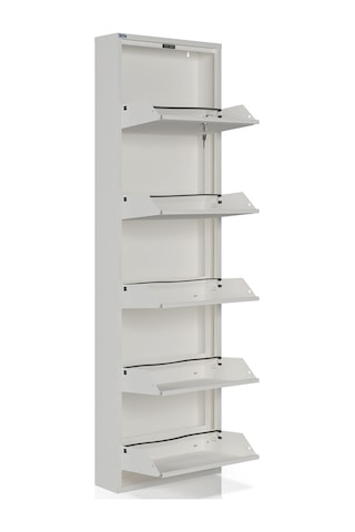 Ceha Kilitli 5'li Metal Ayakkabılık - Beyaz K.AYK-5 /AB9010/ SOPACK/KL Beyaz