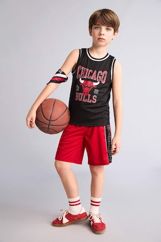 Defacto Nba Chıcago Bulls Regular Fıt Tül Şort Erkek Çocuk H2883a826hsrd70 Kırmızı-rd70