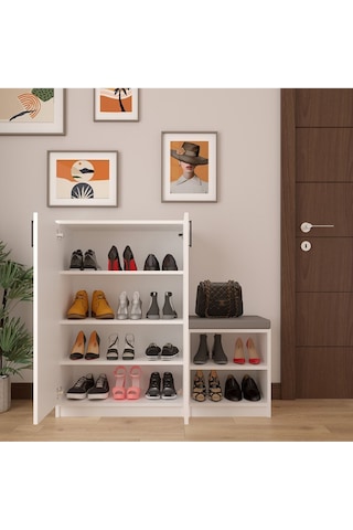 Asra Trend %100 Mdflam Beyaz Ayakkabılık A-21 Çok Renkli