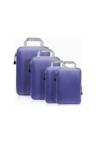 4pcs Sıkıştırma Paketleme Küpleri İç Çamaşırı Organizatör Makyaj Çantaları Turizm İçin İş Gezisi Kozmetik Navy Blue, 1l1m2s