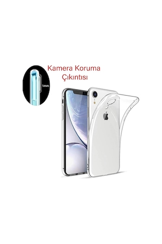 Apple Uyumlu iPhone Xr Kilif Seffaf Silikon Kamera Korumali 3D Tipali 390785808