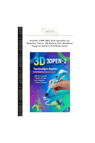 Printer Fdm Abs Pla Uyumlu Üç Boyutlu Yazıcı 3d Kalem Pen Modelce Tasarım Gereci Prototip Aracı