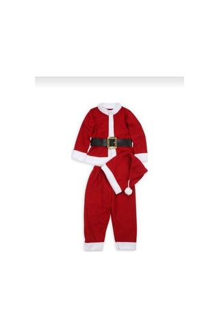 Pazarız Noel Baba Kostümü Kemerli Takım Kırmızı