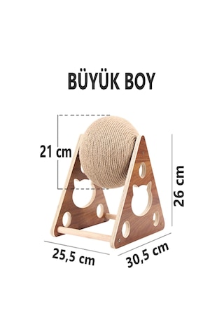 Tineke Ahşap İpli Kedi Oyuncagi Topu Kedi Tırmalaması Büyük Boy Tırmalama Top