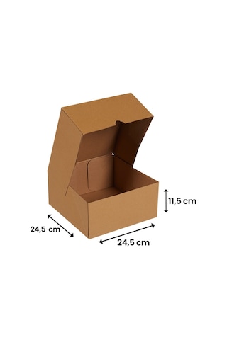 Packanya 24.5 x 24.5 x 11.5 - 25 Adet Kesimli Karton Kutu  -  Internet ve Kargo Kutusu
