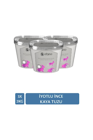 Efsina İyotlu İnce Kaya Tuzu 3 x 2 KG Efsina İyotlu İnce Kaya Tuzu 3 x 2 KG